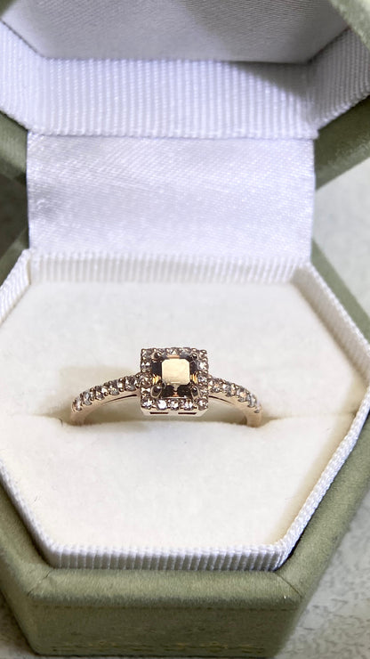 K18 Gold&Diamond Ring | Diamond 0.51ct/0.17ct | Japanese Vintage Estate Jewelry-BBOE