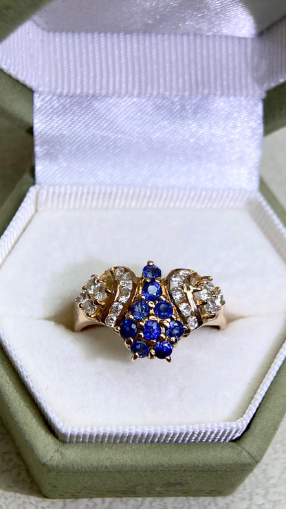 K18ゴールド＆エメラルド＆ダイヤモンドリング｜エメラルド2.89カラット｜ダイヤモンド1.32カラット｜日本製ヴィンテージエステートジュエリー