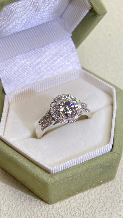 K18 Gold&Diamond Ring | Diamond1.21ct H-VS2 | Diamond 0.54ct | Japanese Vintage Estate Jewelry-TOZI