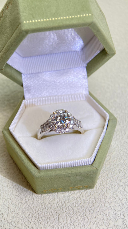 K18 Gold&Diamond Ring | Diamond1.21ct H-VS2 | Diamond 0.54ct | Japanese Vintage Estate Jewelry-TOZI