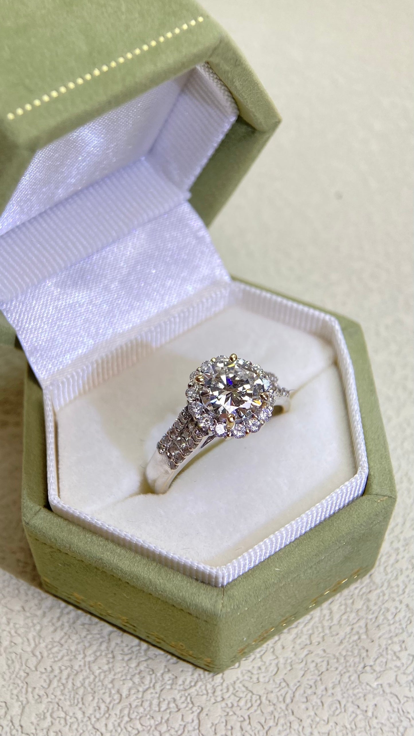K18 Gold&Diamond Ring | Diamond1.21ct H-VS2 | Diamond 0.54ct | Japanese Vintage Estate Jewelry-TOZI