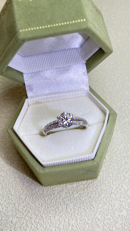 Pt900 Platinum&Diamond Ring | Diamond 1.08ct D-IF-3EX-MB | Diamond 0.40ct | Japanese Vintage Estate Jewelry-BJZJ