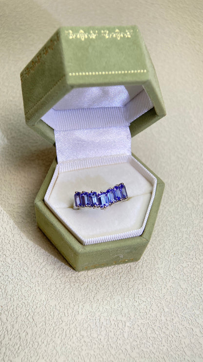 Pt950 Platinum&Tanzanite Ring | Tanzanite 1.90ct | Japanese Vintage Estate Jewelry-BNZI