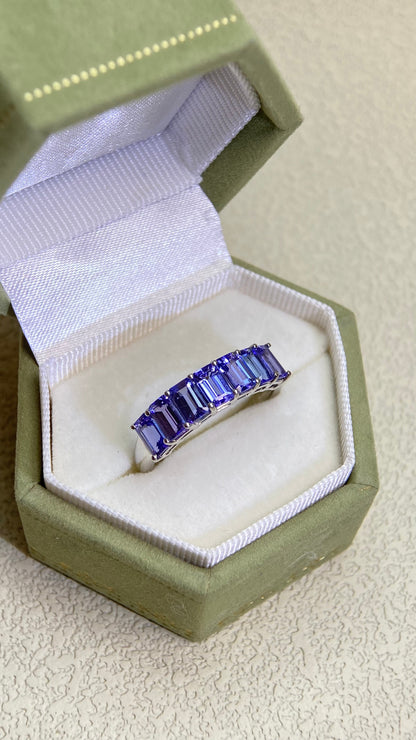 Pt950プラチナ＆タンザナイトリング｜タンザナイト1.80カラット｜日本製ヴィンテージエステートジュエリー-BKUO