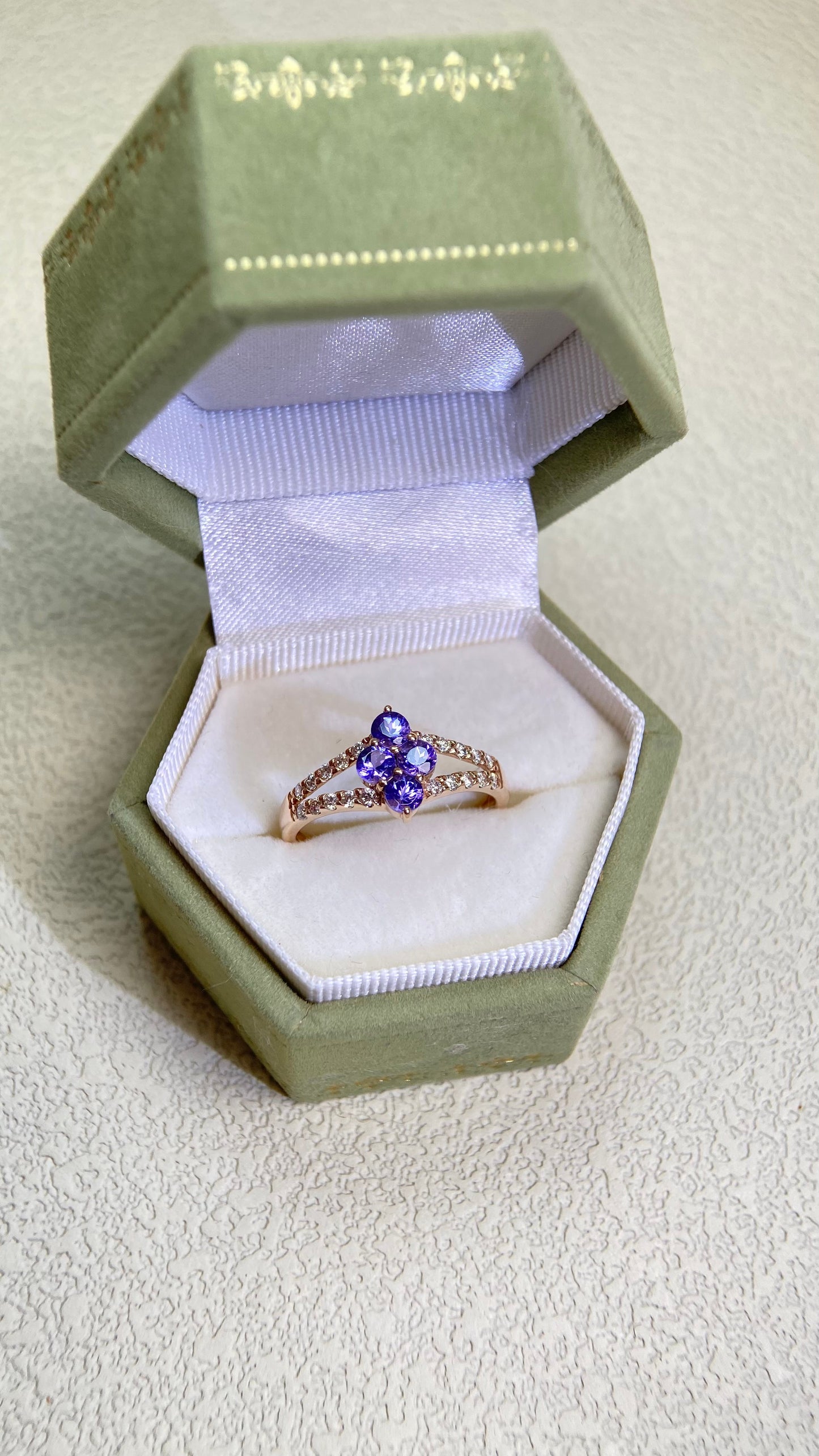 K18 Gold&Tanzanite Ring | Tanzanite 0.65ct | Diamonds 0.25ct | Japanese Vintage Estate Jewelry-BLDN