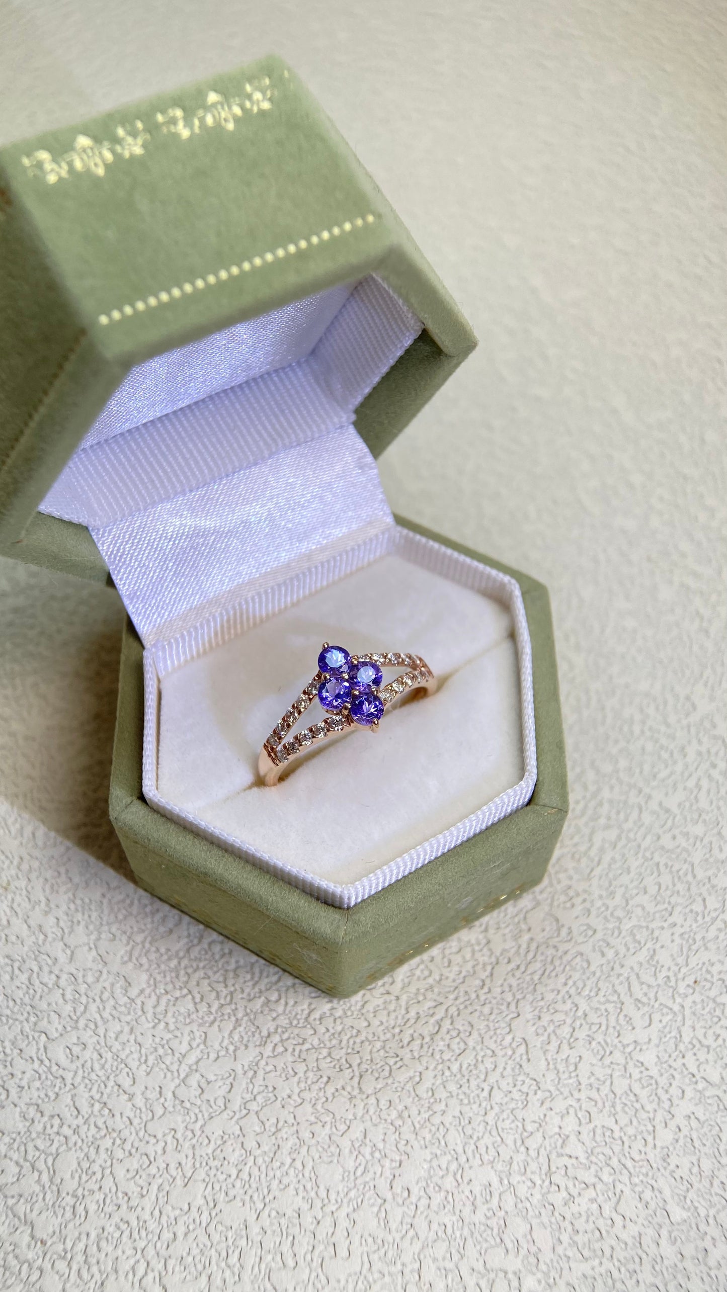 K18 Gold&Tanzanite Ring | Tanzanite 0.65ct | Diamonds 0.25ct | Japanese Vintage Estate Jewelry-BLDN