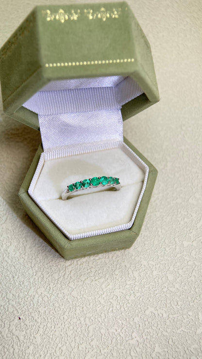 Pt950 プラチナ＆エメラルドリング | エメラルド 0.40ct | 日本製ヴィンテージエステートジュエリー-BMDS