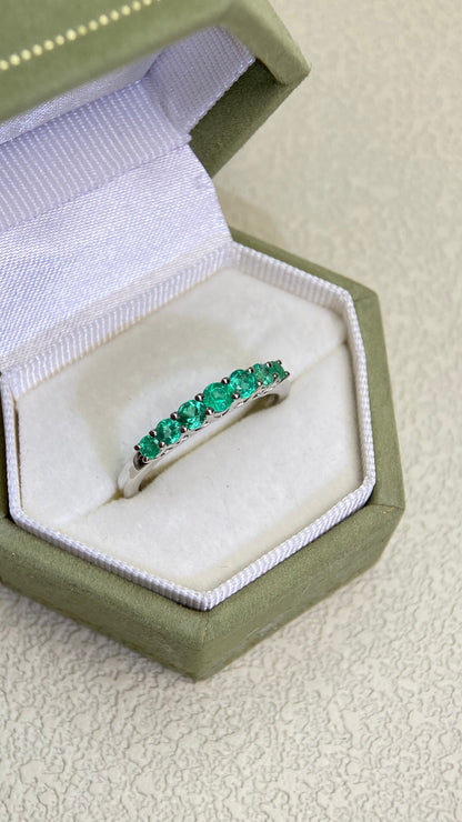 Pt950 プラチナ＆エメラルドリング | エメラルド 0.40ct | 日本製ヴィンテージエステートジュエリー-BMDS