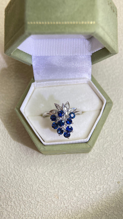 K14 Gold&Sapphire and Diamond Ring | Japanese Vintage Estate Jewelry-BING