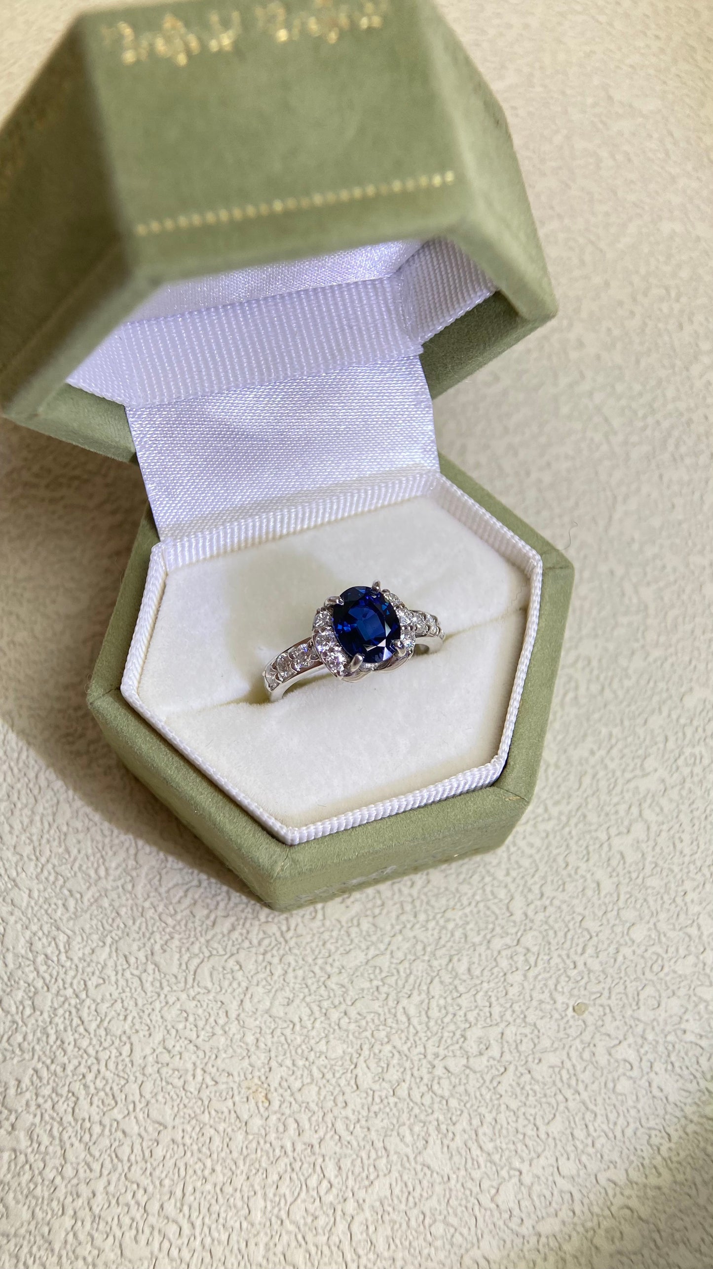 Pt900 Platinum&Sapphire and Diamond Ring | Sapphire 1.52ct | Diamond 0.40ct | Japanese Vintage Estate Jewelry-BAXC