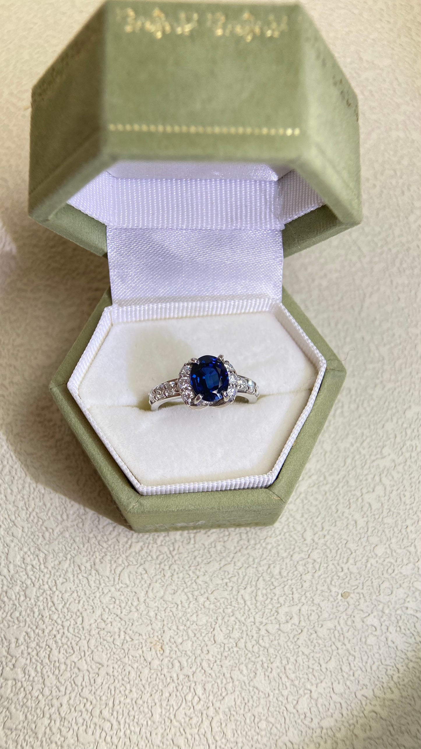 Pt900 Platinum&Sapphire and Diamond Ring | Sapphire 1.52ct | Diamond 0.40ct | Japanese Vintage Estate Jewelry-BAXC