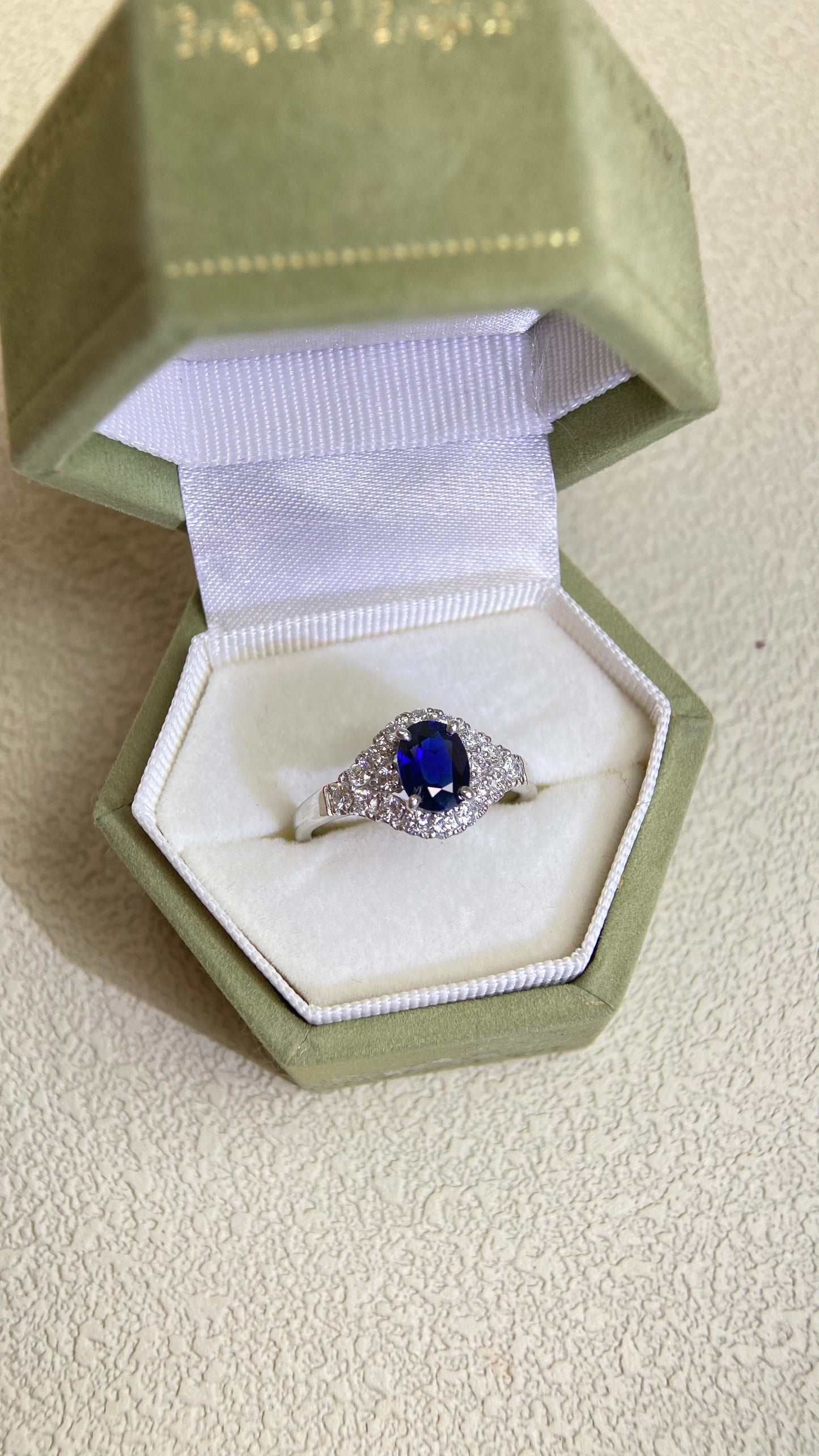 Pt900プラチナ＆サファイア＆ダイヤモンドリング｜サファイア1.062ct｜ダイヤモンド0.55ct｜ロイヤルブルー｜日本製ヴィンテージエステートジュエリー-BMQP