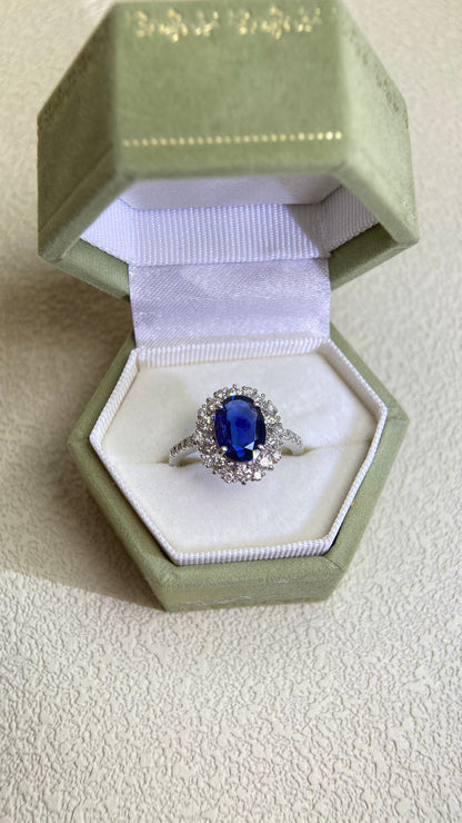 Pt950 Platinum&Sapphire and Diamond Ring | Sapphire 2.02ct | Diamond 0.69ct | Japanese Vintage Estate Jewelry-YPMO