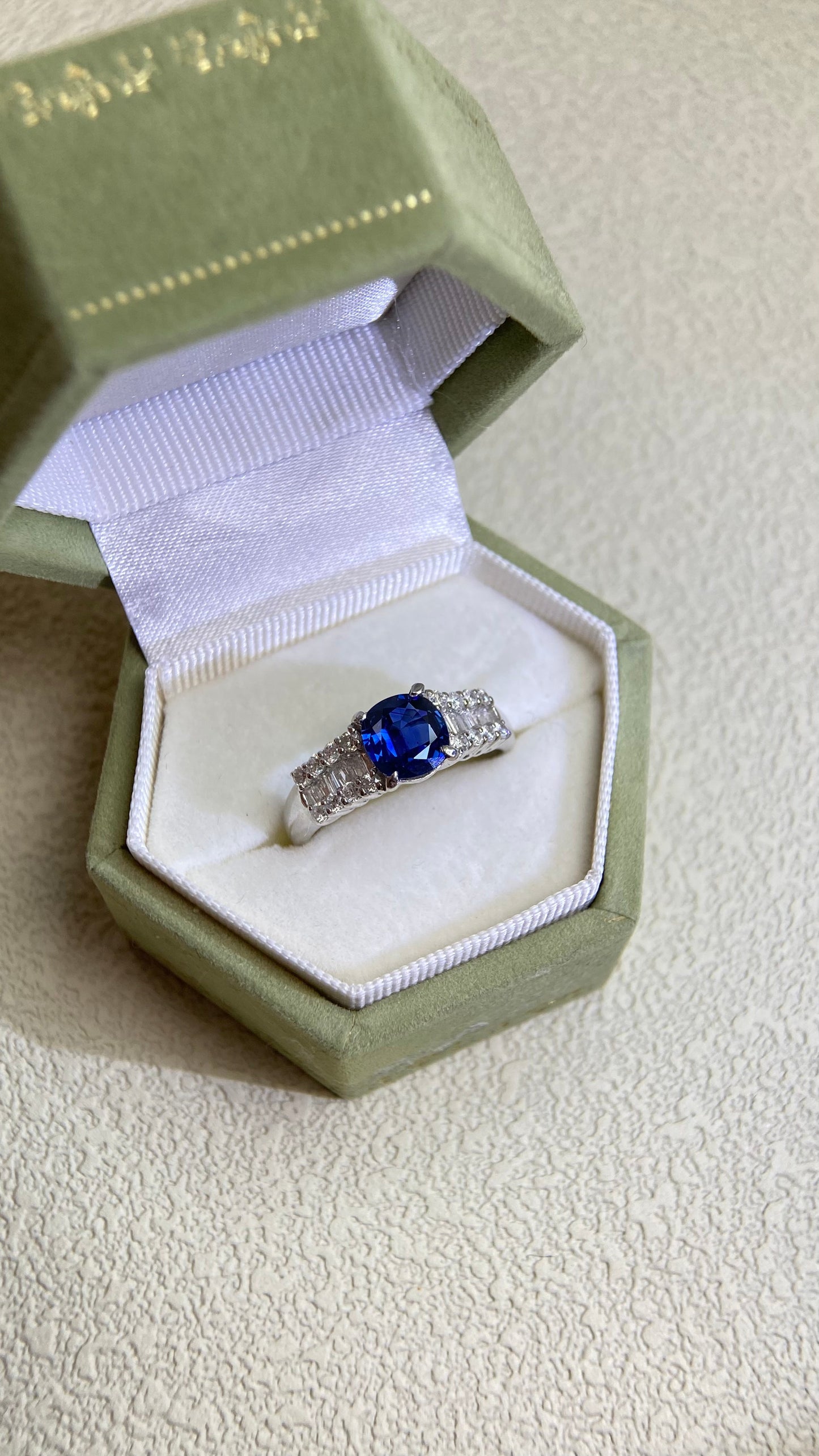 Pt900 Platinum&Sapphire and Diamond Ring | Sapphire 1.185ct | Diamond 0.51ct | Japanese Vintage Estate Jewelry-BCTS