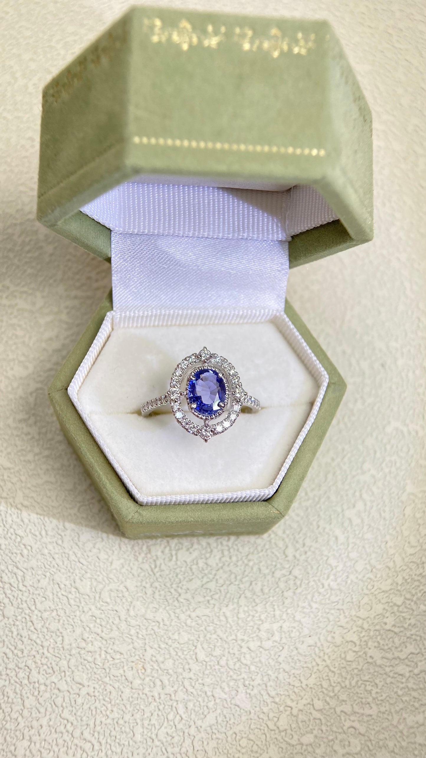 Pt900 Platinum&Sapphire and Diamond Ring | Sapphire 1.13ct | Diamond 0.34ct | No Heat-Sri Lanka | Japanese Vintage Estate Jewelry-BJUP