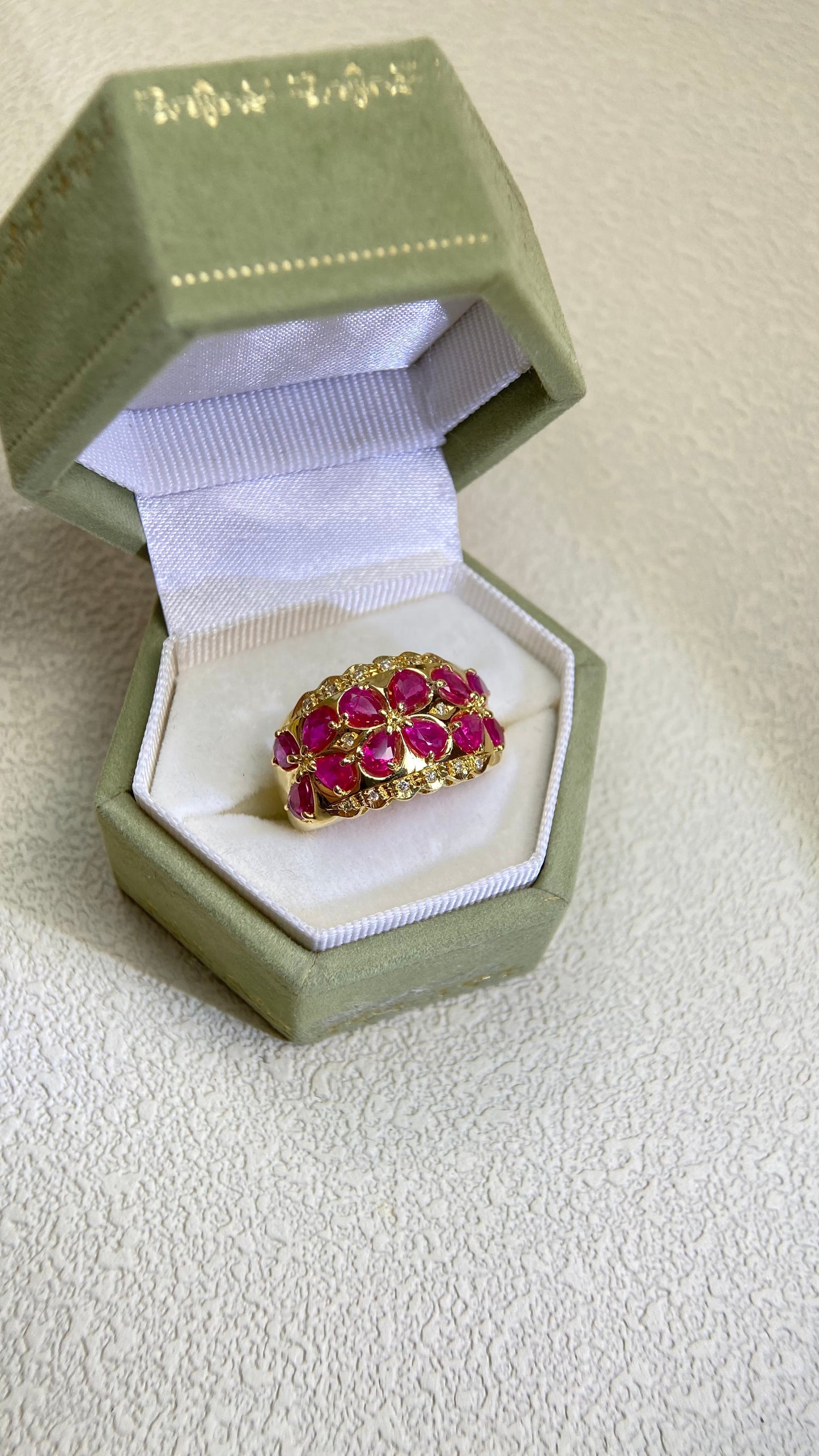 K18 Gold&Ruby and Diamond Ring | Ruby 2.27ct | Diamond 0.08ct | Japanese Vintage Estate Jewelry-BQXU