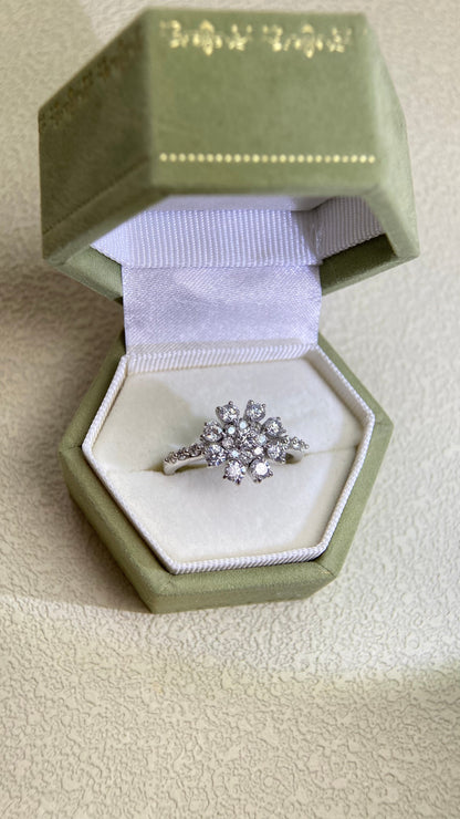 K18ホワイトゴールド＆ダイヤモンドリング｜ダイヤモンド1.10ct｜日本製ヴィンテージエステートジュエリー-BGIJ