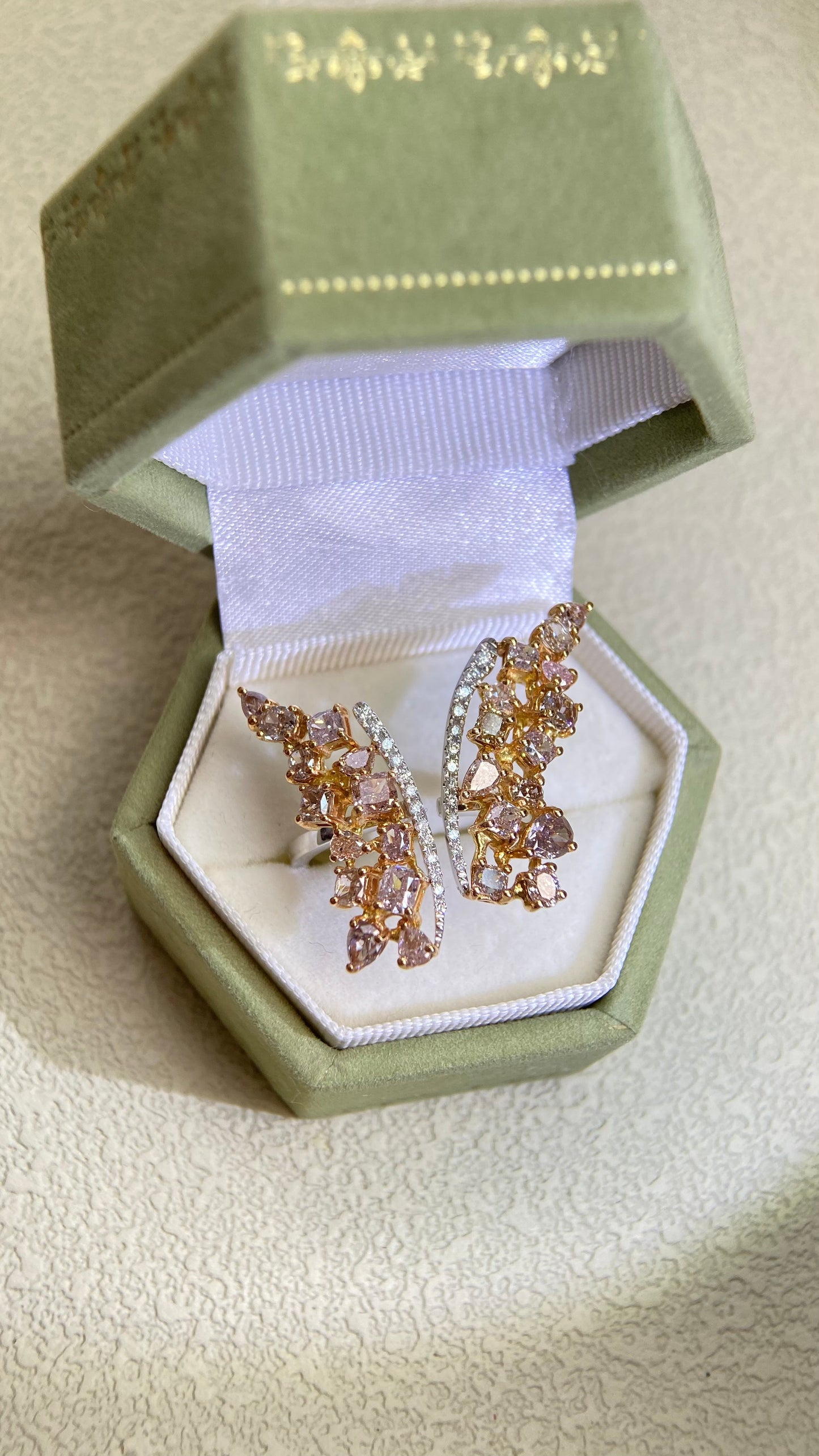 18K Gold&Diamond Ring | Diamond 2.90ct/0.13ct | Japanese Vintage Estate Jewelry-BMSV