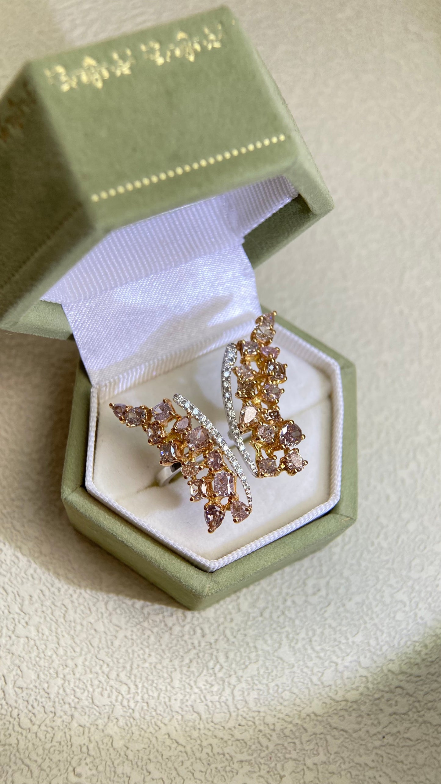 18K Gold&Diamond Ring | Diamond 2.90ct/0.13ct | Japanese Vintage Estate Jewelry-BMSV