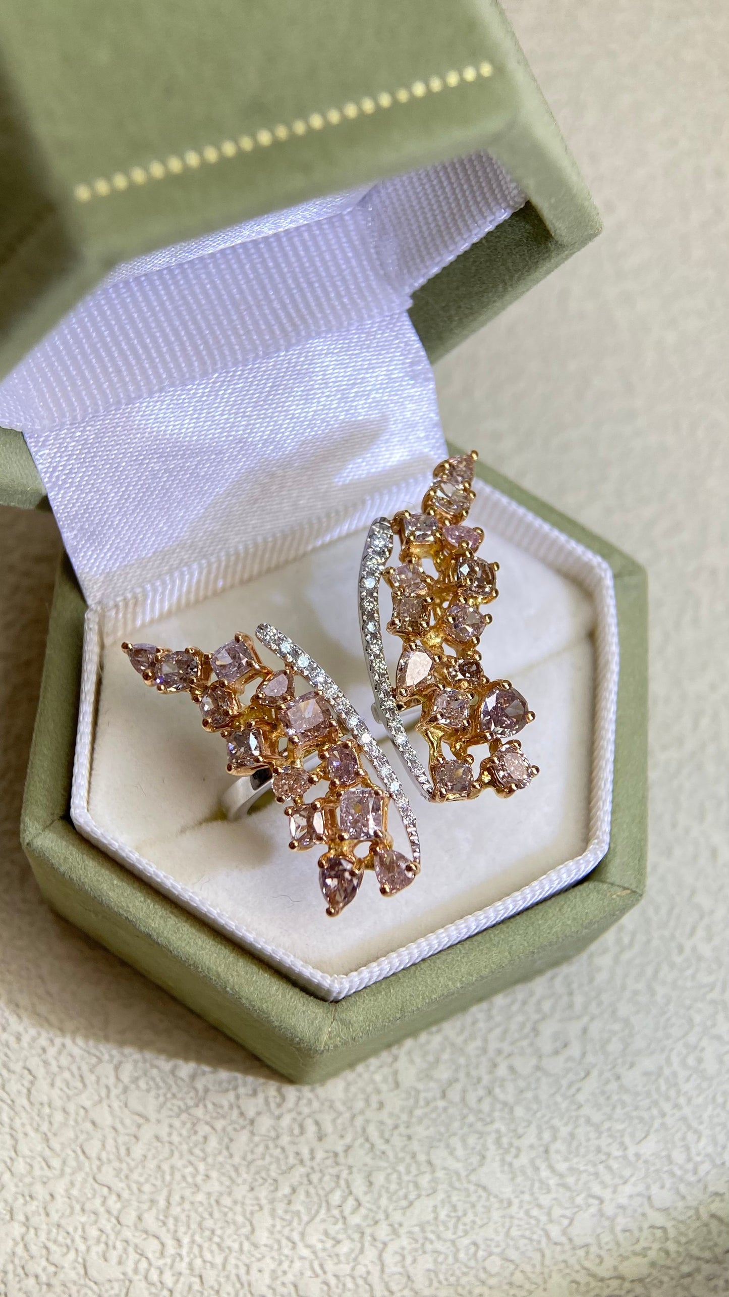 18K Gold&Diamond Ring | Diamond 2.90ct/0.13ct | Japanese Vintage Estate Jewelry-BMSV