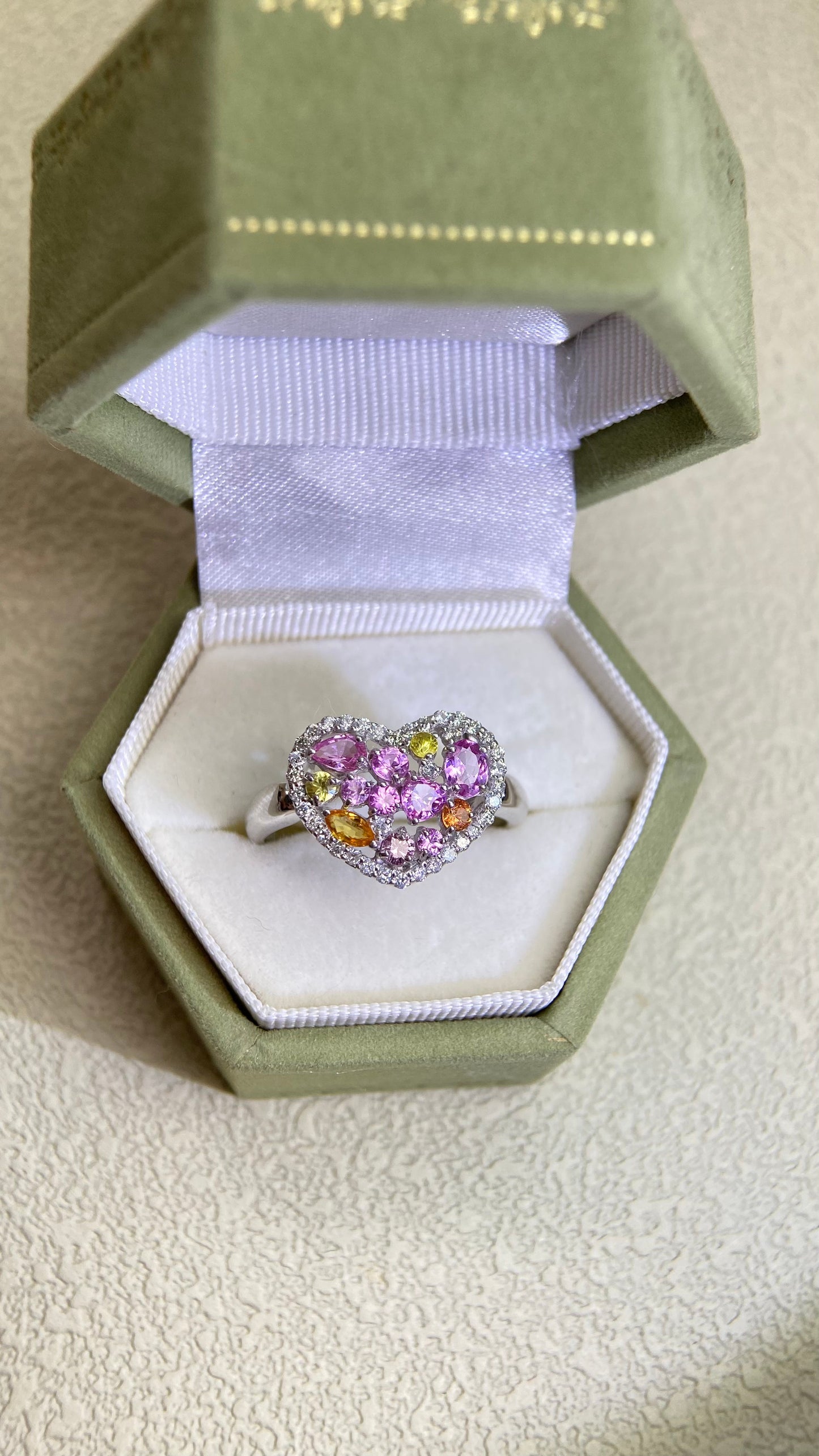 K18 White Gold&Sapphire and Diamond Ring | Sapphire 1.05ct | Diamond 0.25ct | Japanese Vintage Estate Jewelry-BOES