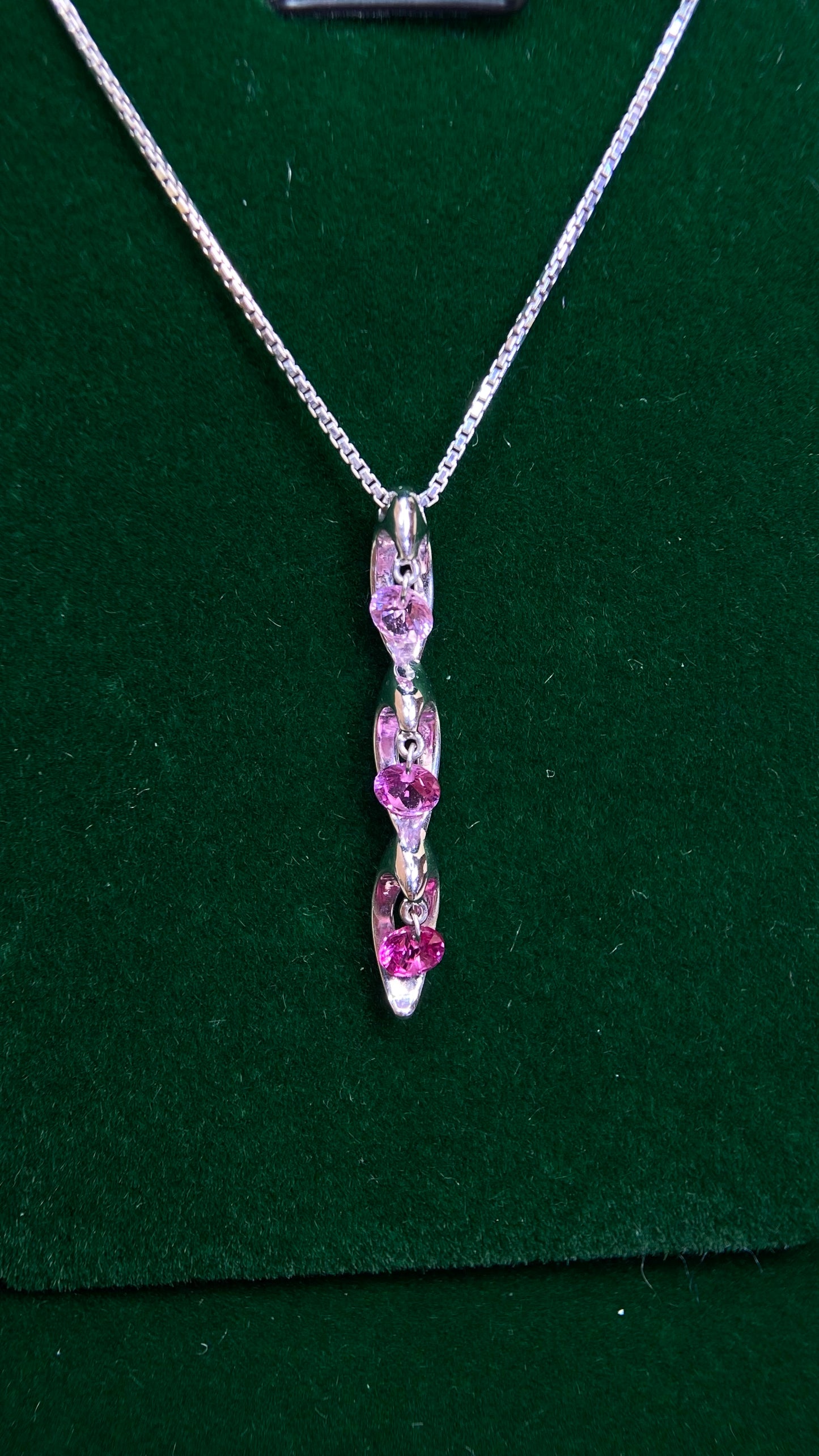 K18 White Gold &Pink Sapphire Necklace| Pink Sapphires: 0.61ct｜Japanese Vintage Estate Jewelry -BOGB