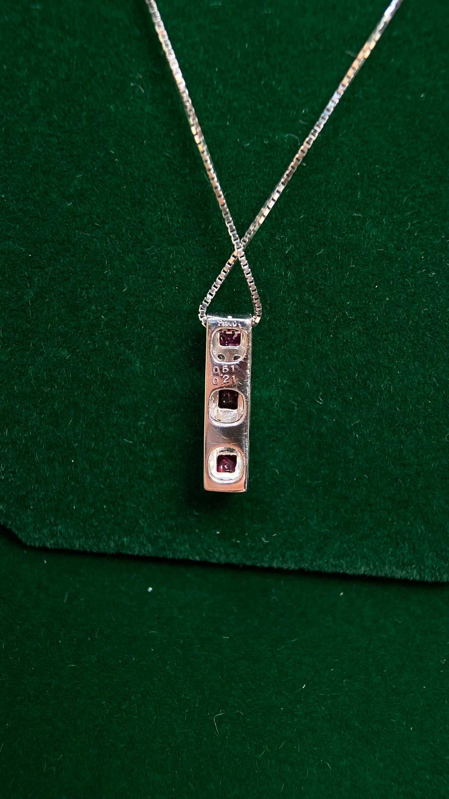 Pt900 Platinum/Pt850 Platinum& Ruby&Diamond Necklace|Rubys: 0.61ct｜Diamonds：0.21ct｜Japanese Vintage Estate Jewelry -BQVE