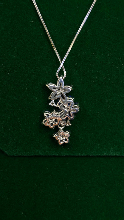 K18 White Gold&Sapphire&Diamond Necklace| Sapphires: 2.00ct｜Diamonds：0.09ct｜Japanese Vintage Estate Jewelry -BJPQ