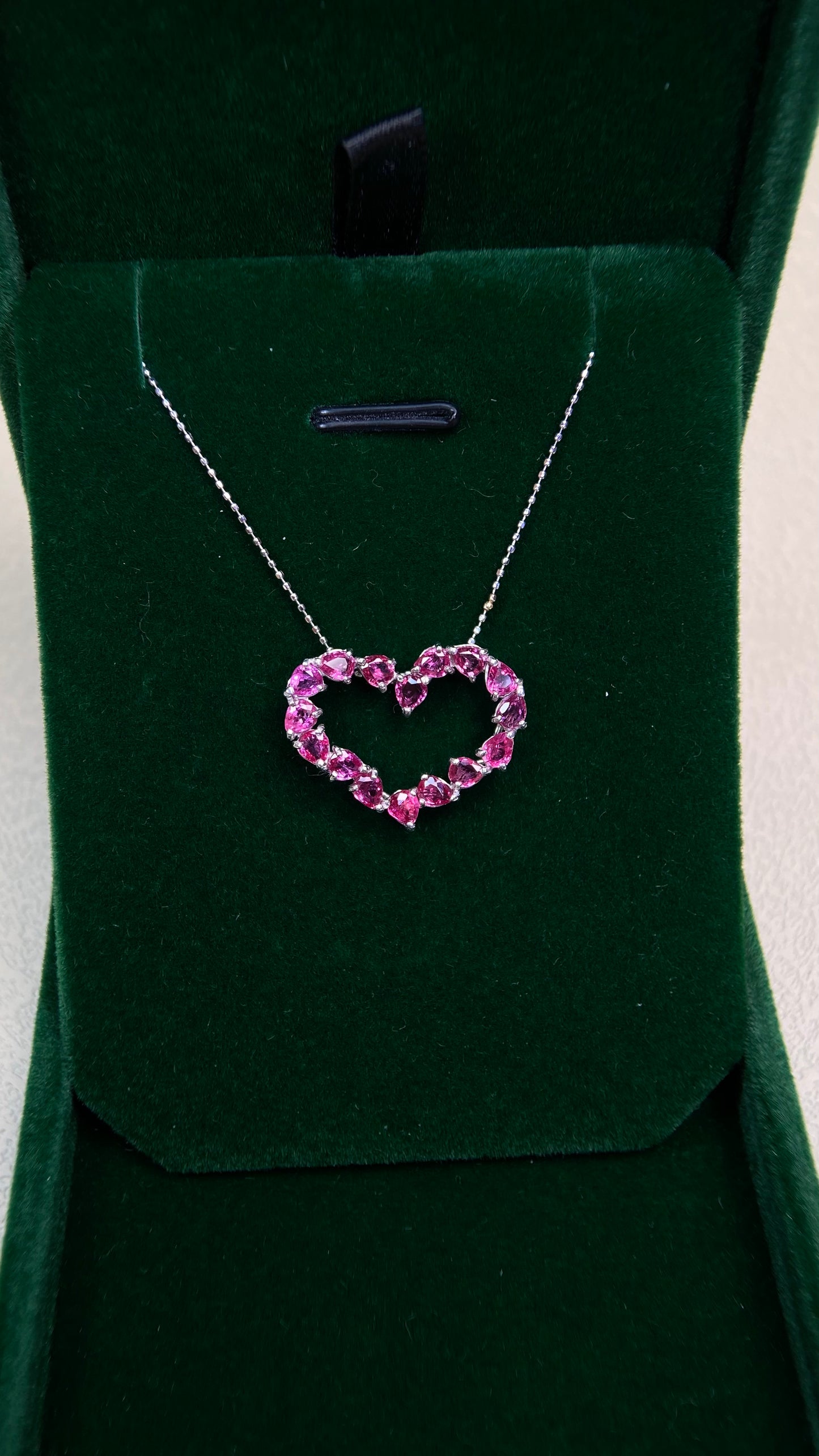 K18 White Gold&Ruby Necklace| Rubys: 1.93ct｜Japanese Vintage Estate Jewelry -BKBQ