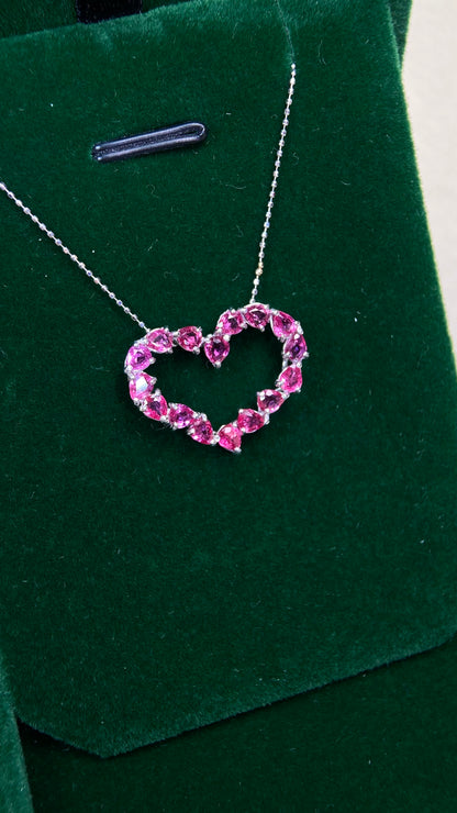 K18 White Gold&Ruby Necklace| Rubys: 1.93ct｜Japanese Vintage Estate Jewelry -BKBQ