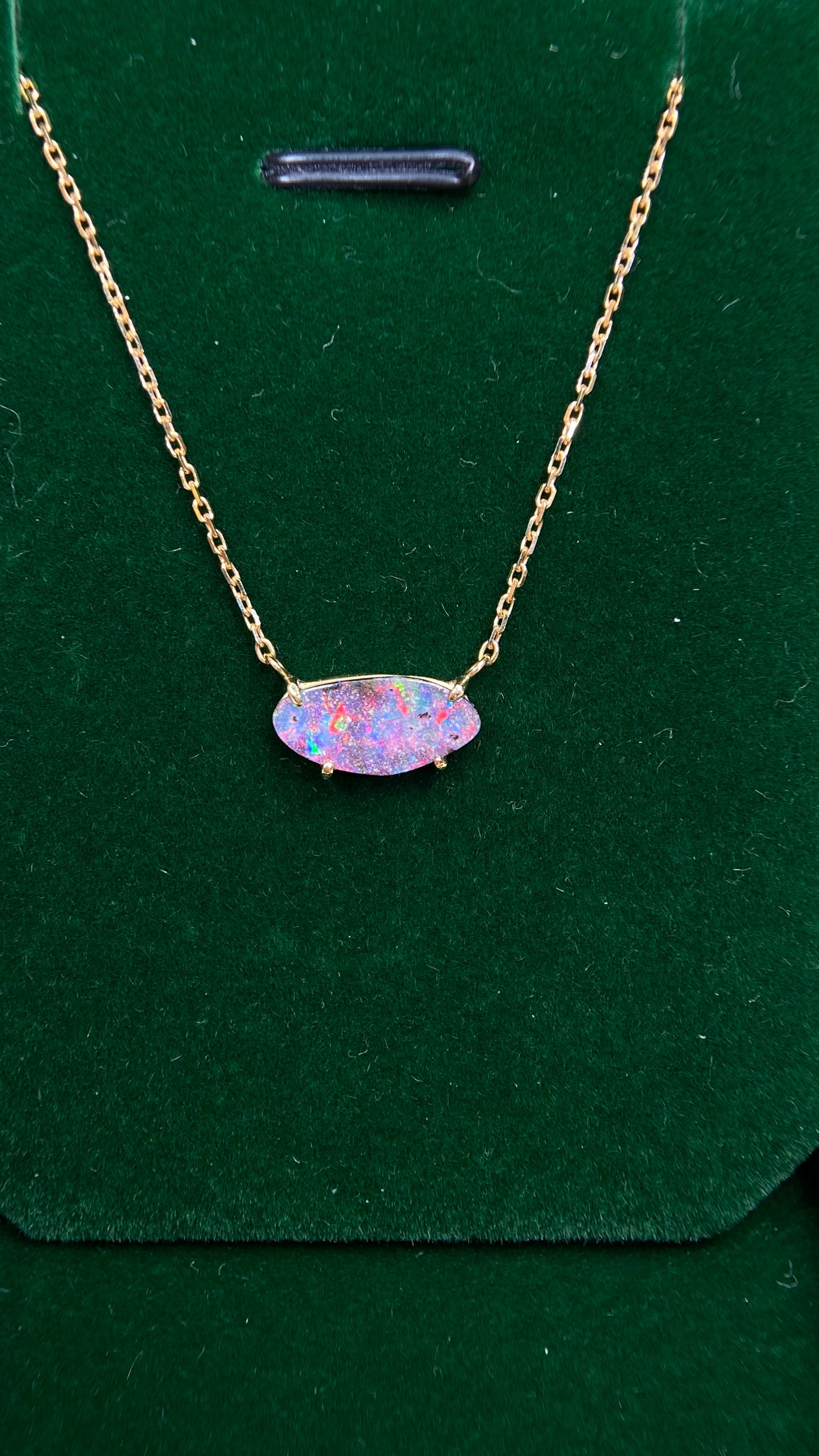 K18 Gold&Boulder Opal Necklace| Boulder Opal: 1.65ct｜Japanese Vintage Estate Jewelry -BMQD