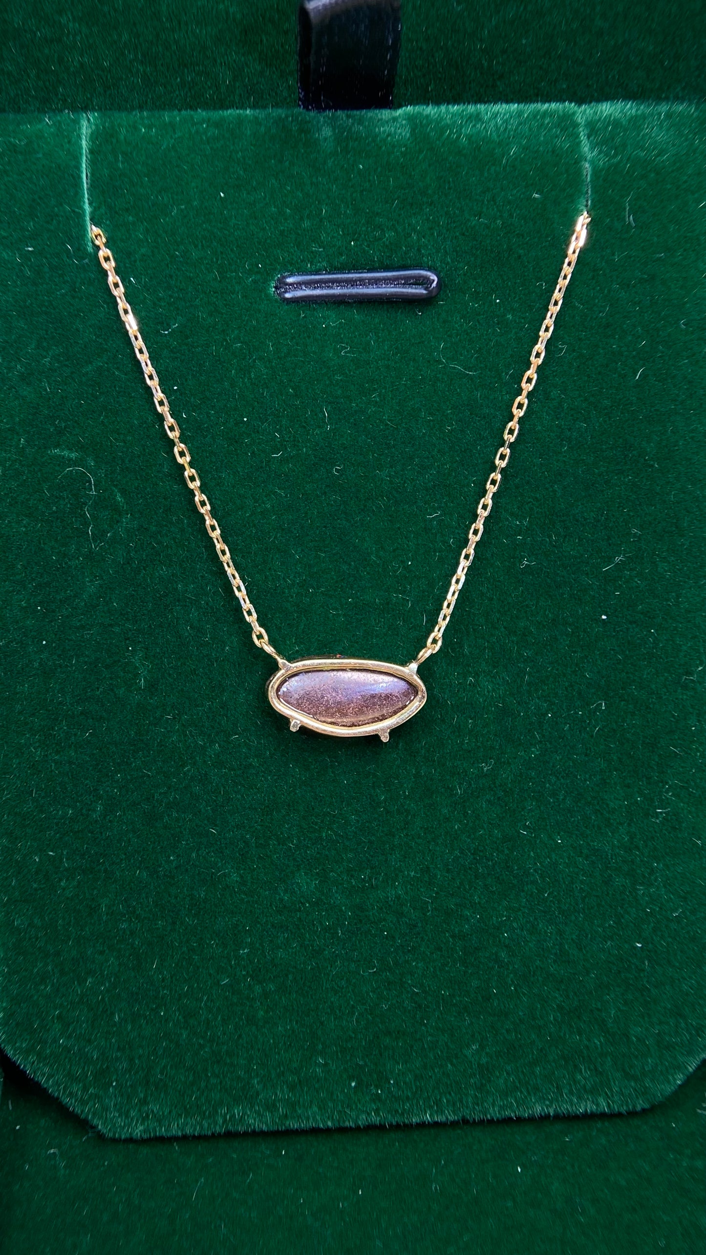 K18 Gold&Boulder Opal Necklace| Boulder Opal: 1.65ct｜Japanese Vintage Estate Jewelry -BMQD