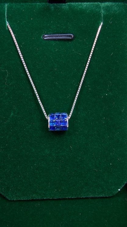 750‰ Gold/18K White Gold &Sapphire Necklace| Sapphires: 4.12ct｜Japanese Vintage Estate Jewelry -BOVN