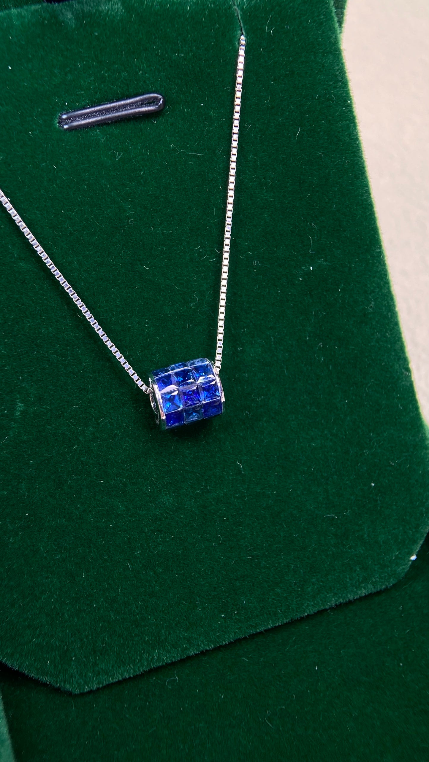 750‰ Gold/18K White Gold &Sapphire Necklace| Sapphires: 4.12ct｜Japanese Vintage Estate Jewelry -BOVN