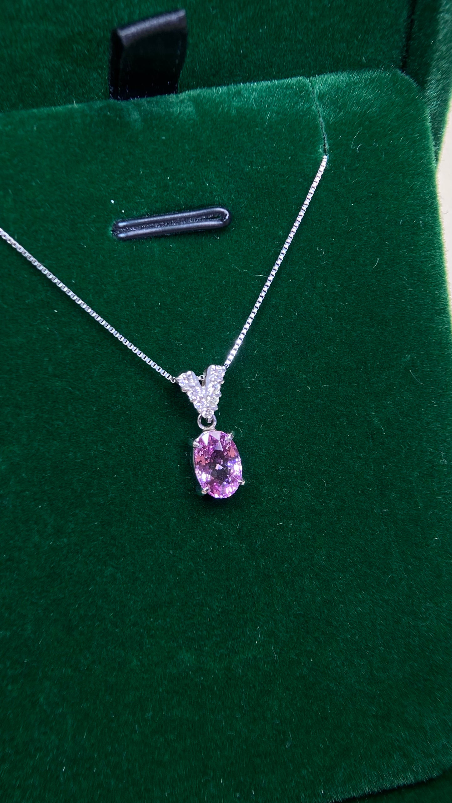 Pt900 platinum/Pt850 platinum&Sapphire&Diamond Necklace| Sapphire: 1.366ct｜Diamonds：0.09ct｜Japanese Vintage Estate Jewelry -BCHU