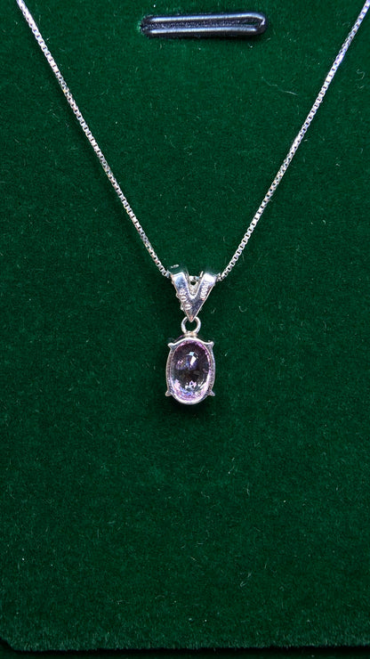 Pt900 platinum/Pt850 platinum&Sapphire&Diamond Necklace| Sapphire: 1.366ct｜Diamonds：0.09ct｜Japanese Vintage Estate Jewelry -BCHU