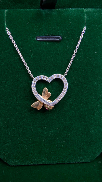 K18 Gold/K18 White Gold&Ruby&Diamond Necklace| Ruby: 1.06ct｜Diamonds：0.43ct｜Japanese Vintage Estate Jewelry -BKCE