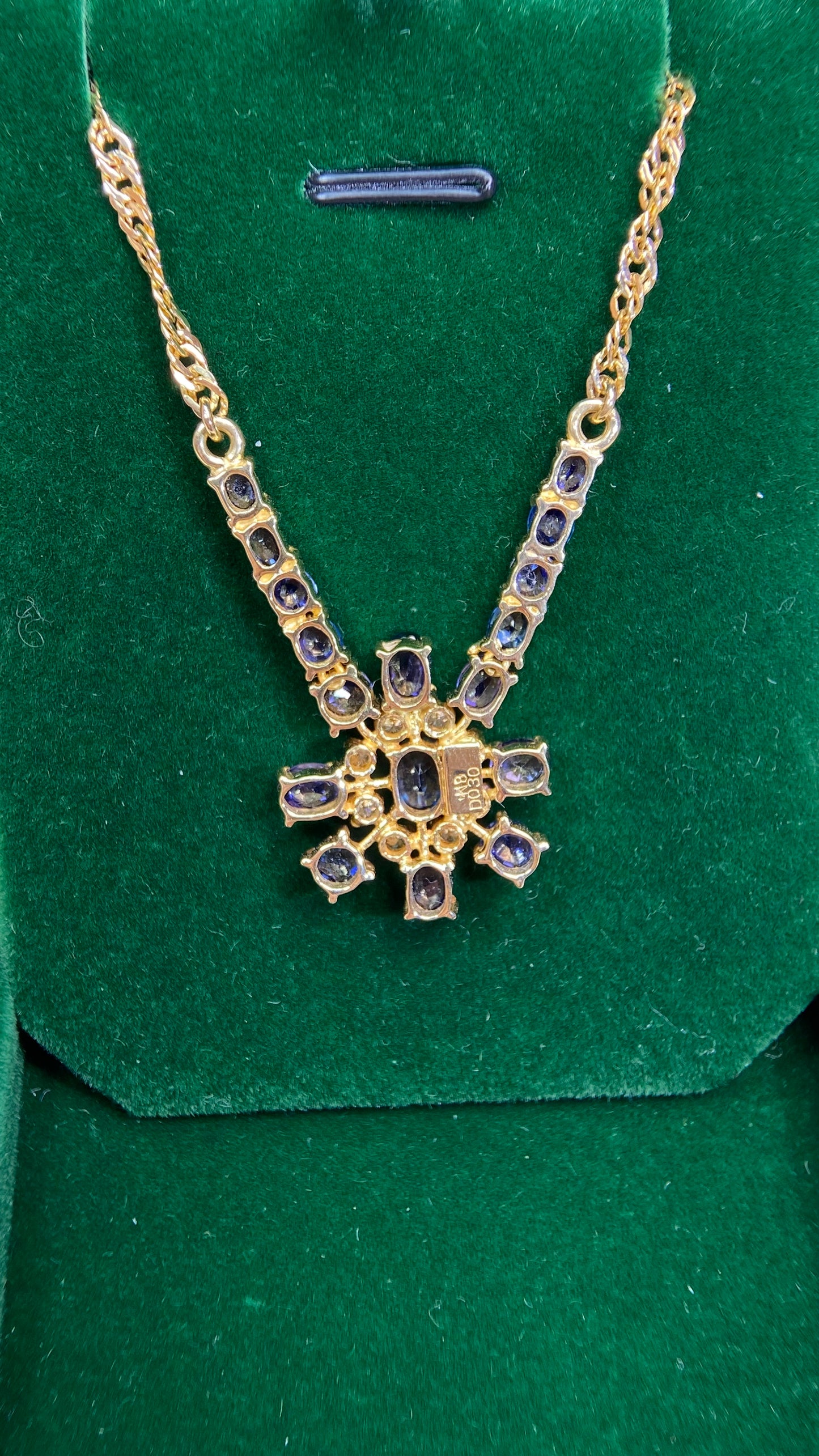 K18 Gold&Sapphire&Diamond Necklace| Sapphires｜Diamonds：0.30ct｜Japanese Vintage Estate Jewelry -BQXM