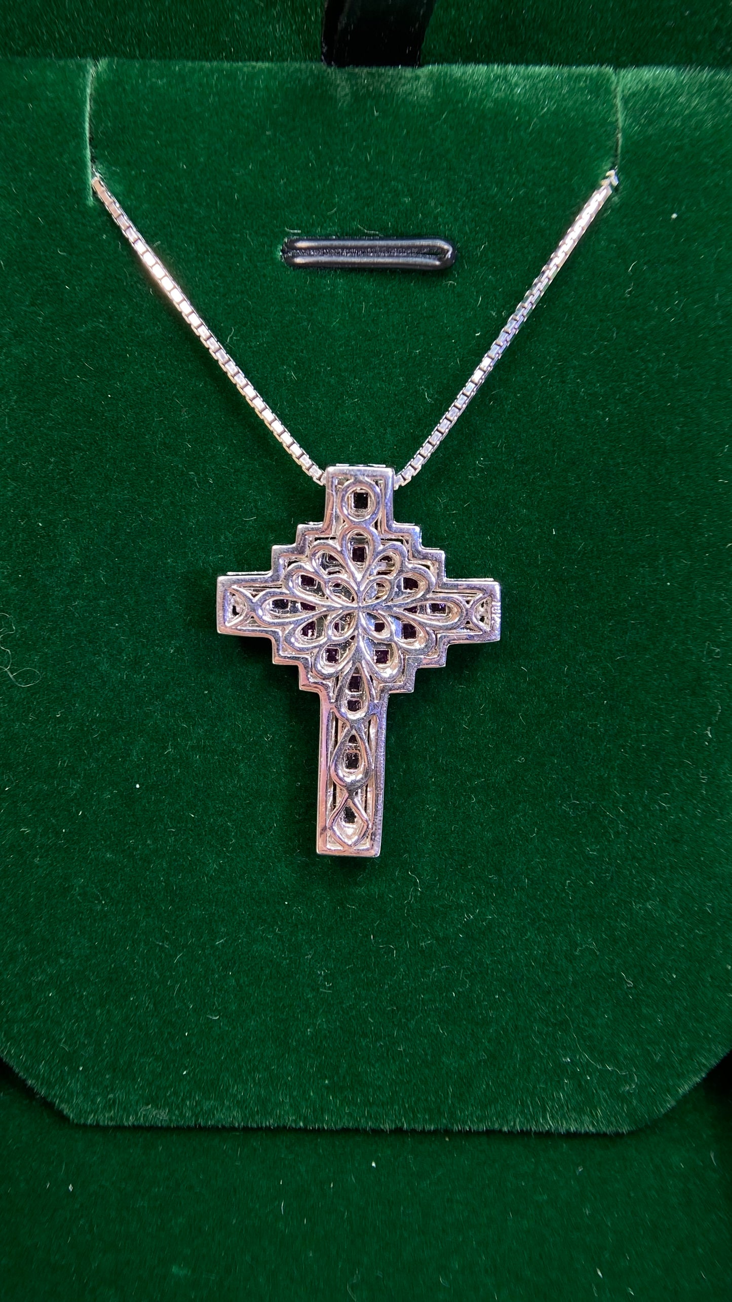 18K White Gold/K18 White Gold&Ruby&Pink Sapphire& Diamond Necklace| Rubys ｜Pink Sapphirs｜Diamonds｜Japanese Vintage Estate Jewelry -BFEV