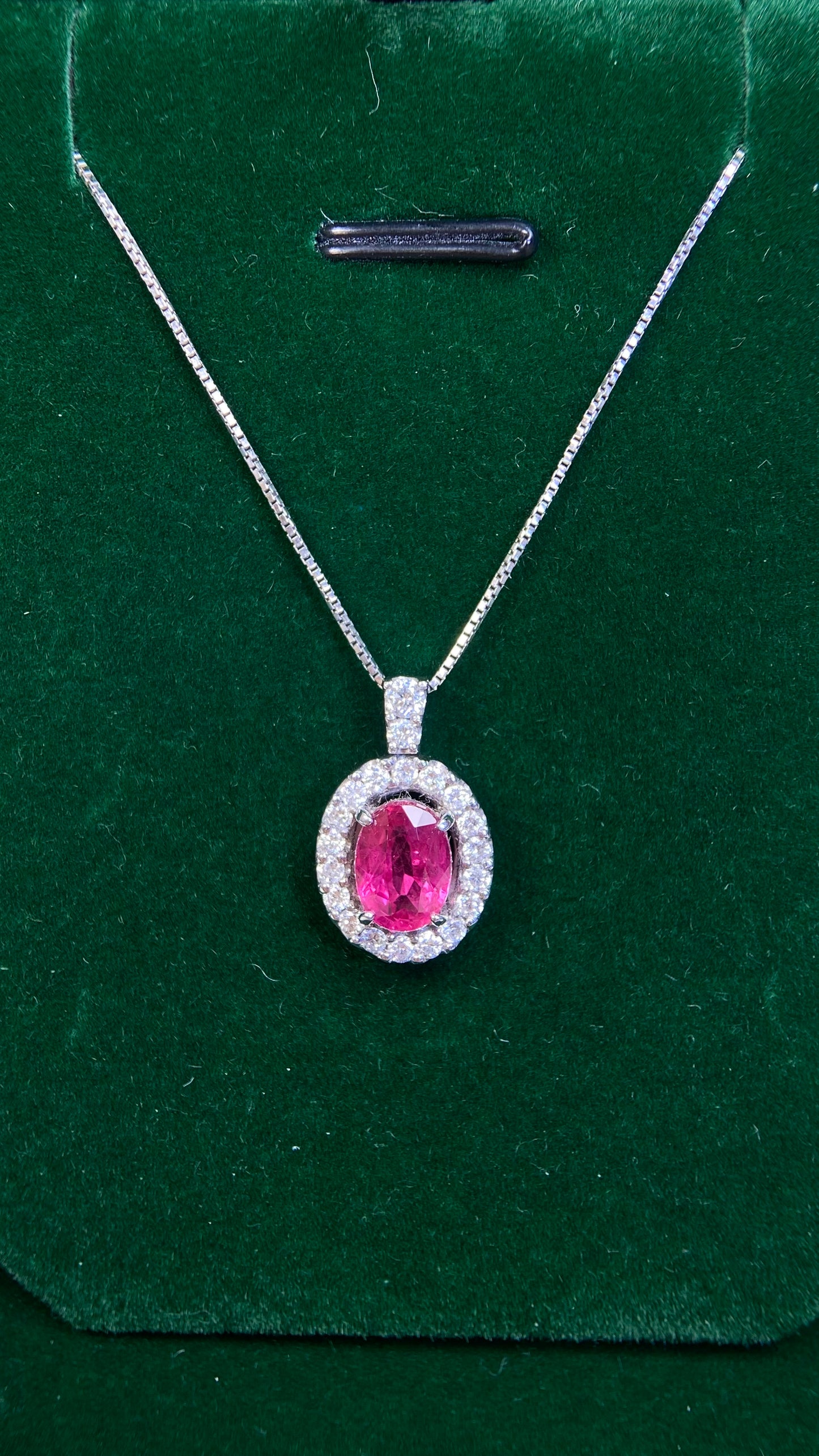 K18 White Gold&Ruby&Diamond Necklace| Ruby: 1.74ct Thailand ｜Diamonds：0.40ct｜Japanese Vintage Estate Jewelry -BAMH
