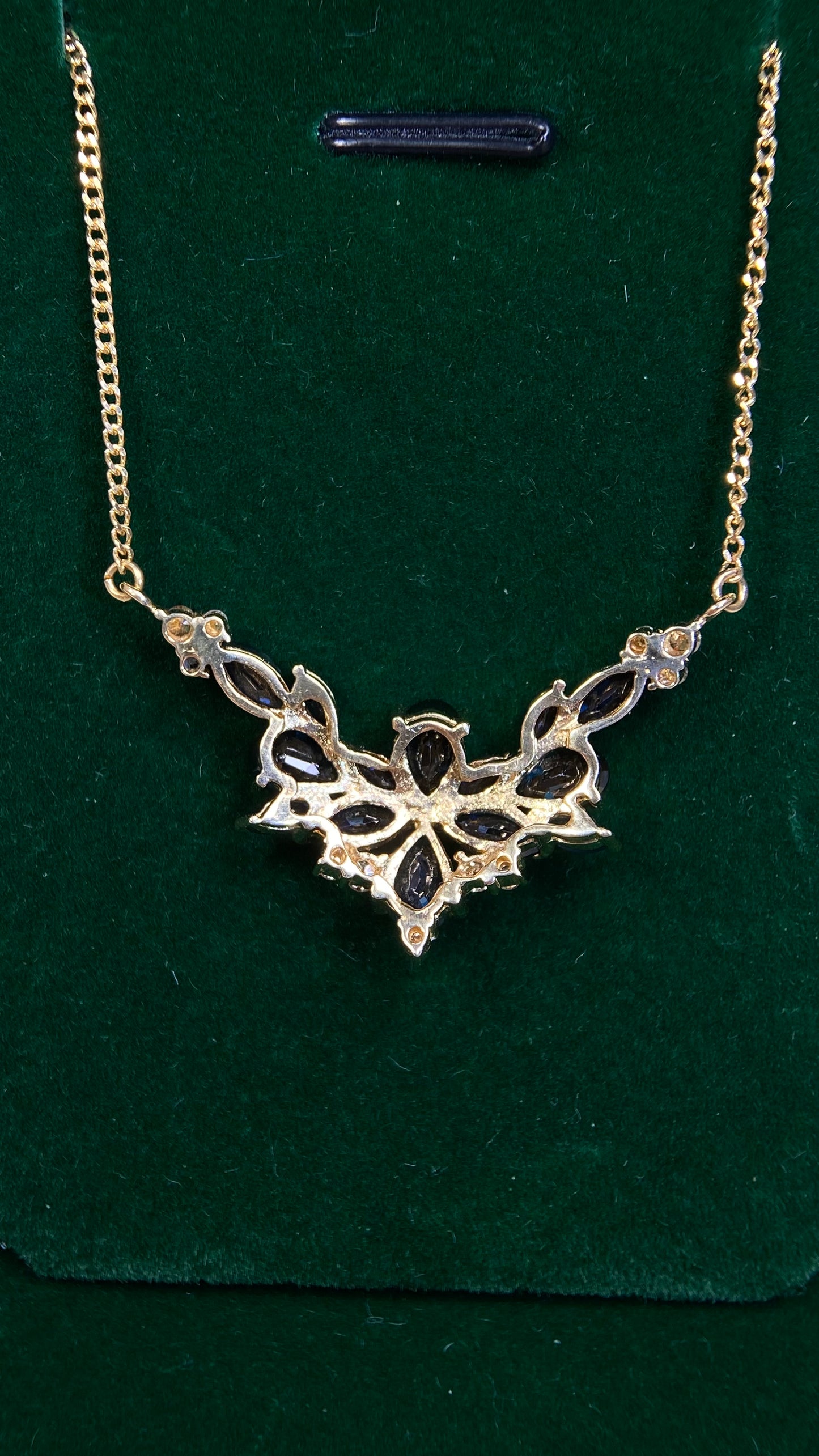 K18  Gold&Sapphire&Diamond Necklace| Sapphires: 4.70ct｜Diamonds：0.22ct｜Japanese Vintage Estate Jewelry -BPLK