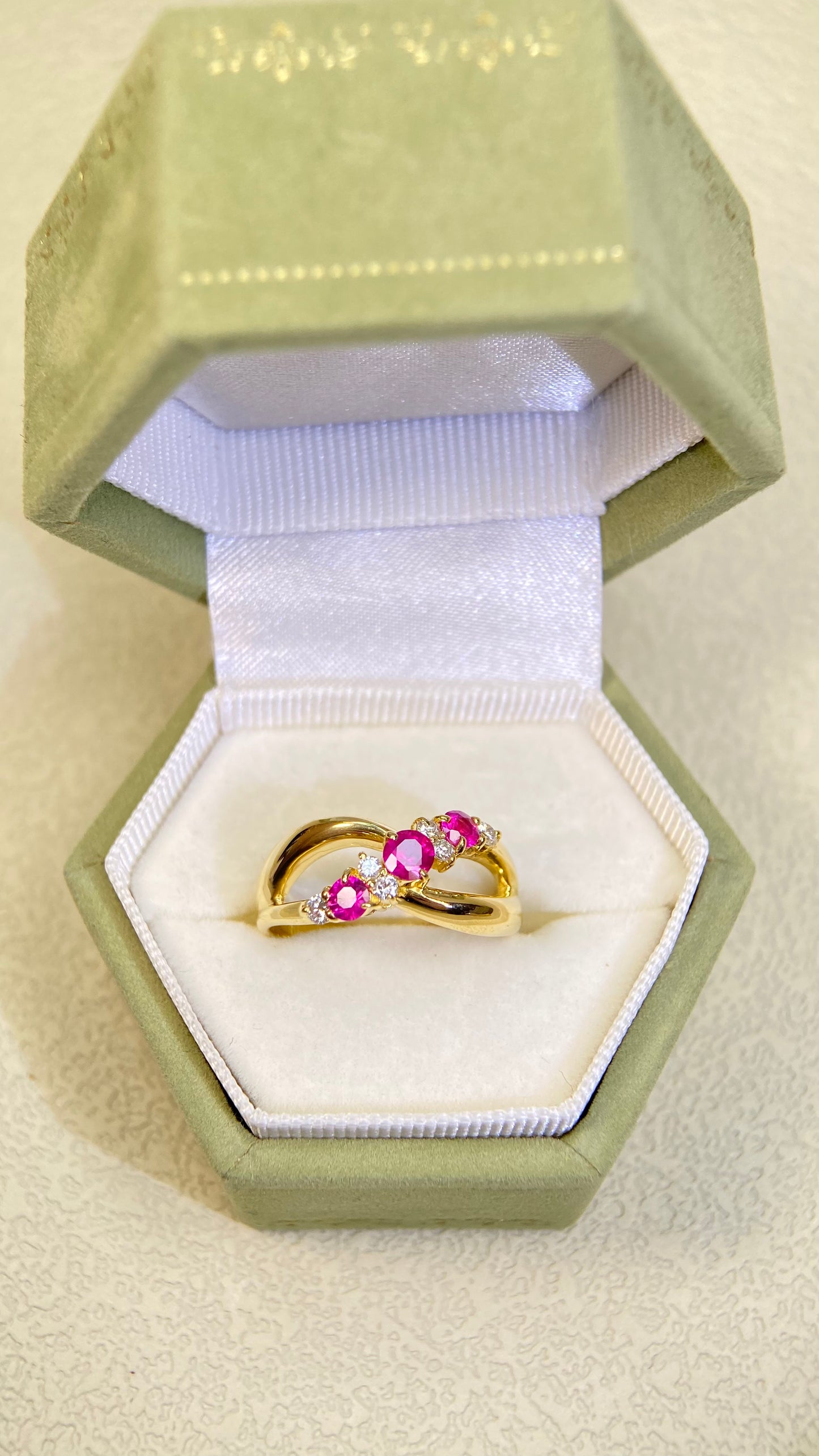 18K Gold&Ruby&Diamond Ring| Rubys：0.40ct | Diamonds：0.12ct | Japanese Vintage Estate Jewelry -BRYZ2710