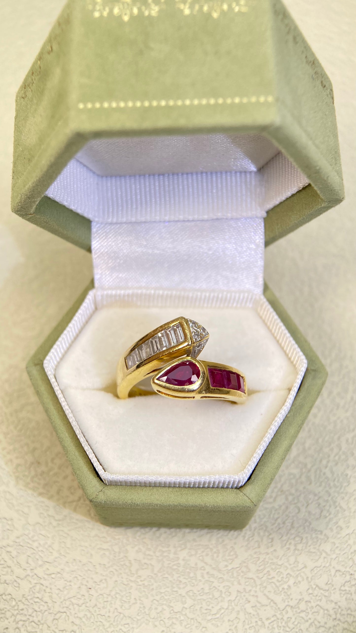 K18 Gold &Ruby&Diamond Ring| Rubys：1.32ct | Diamonds：0.47ct | Japanese Vintage Estate Jewelry -BRSP2537