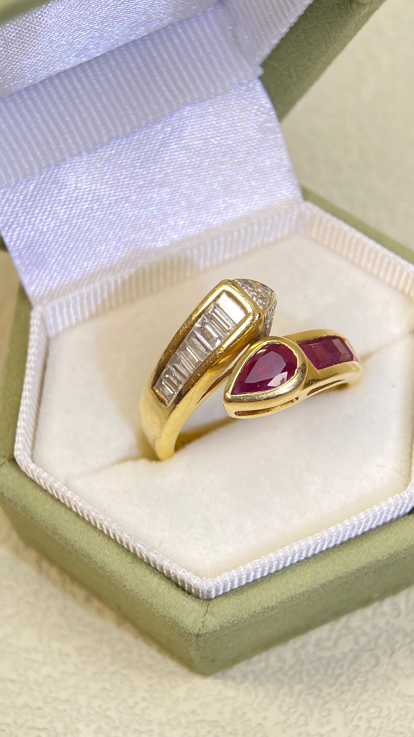 K18 Gold &Ruby&Diamond Ring| Rubys：1.32ct | Diamonds：0.47ct | Japanese Vintage Estate Jewelry -BRSP2537