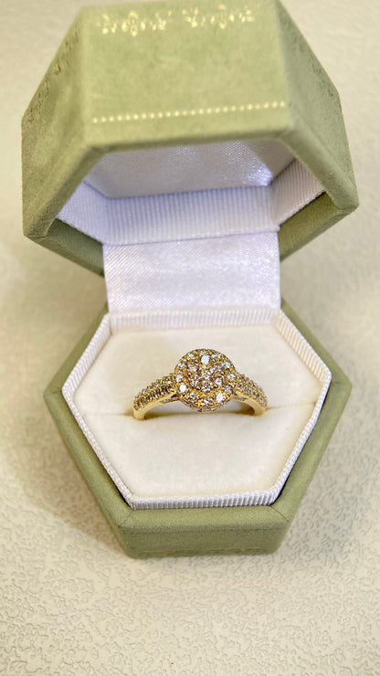 GSTV K18 Gold&Diamond Ring| Diamonds:1.30ct | Japanese Vintage Estate Jewelry -BRXL2669
