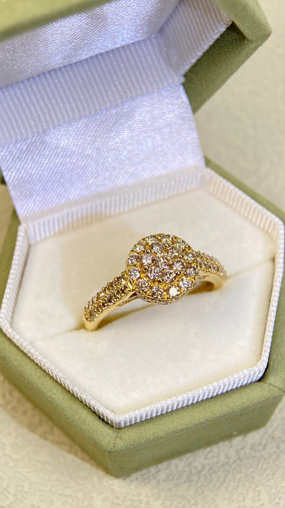 GSTV K18 Gold&Diamond Ring| Diamonds:1.30ct | Japanese Vintage Estate Jewelry -BRXL2669
