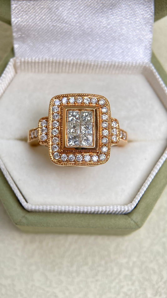 K18 Pink  Gold&Diamond Ring| Diamonds:0.75ct | Japanese Vintage Estate Jewelry -BRTL2565