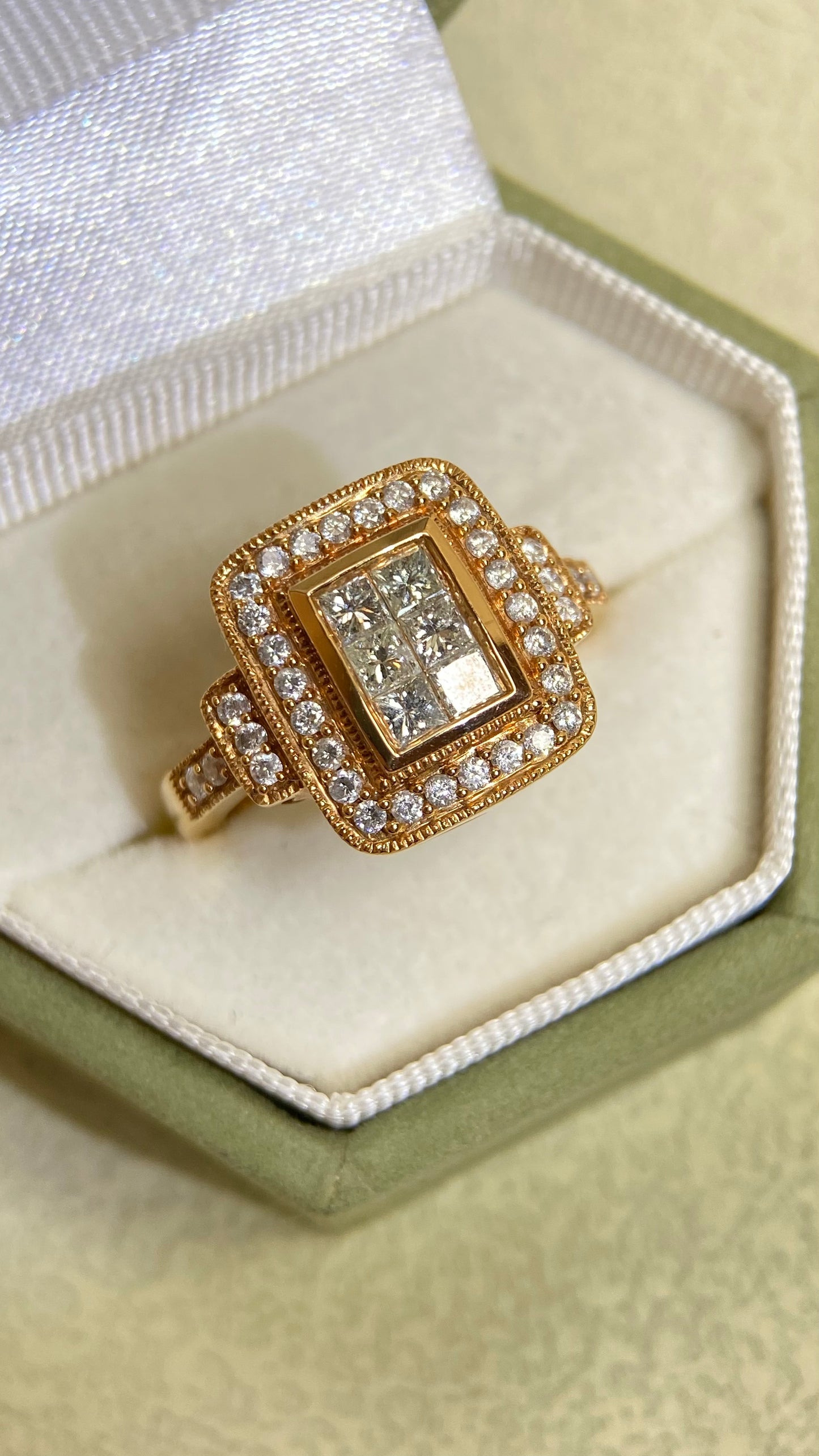 K18 Pink  Gold&Diamond Ring| Diamonds:0.75ct | Japanese Vintage Estate Jewelry -BRTL2565