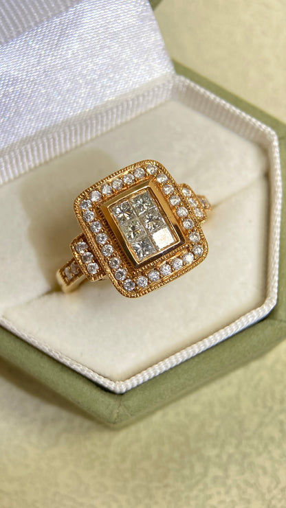 K18 Pink  Gold&Diamond Ring| Diamonds:0.75ct | Japanese Vintage Estate Jewelry -BRTL2565