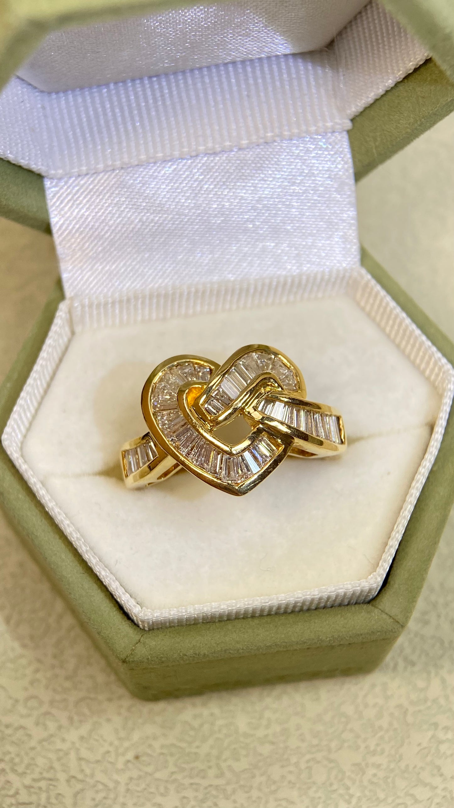 K18 Gold&Diamond Ring| Diamonds:1.10ct | Japanese Vintage Estate Jewelry -BRWE2636